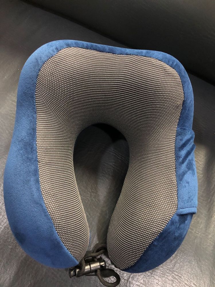 Travel Neck Pillow blue and grey