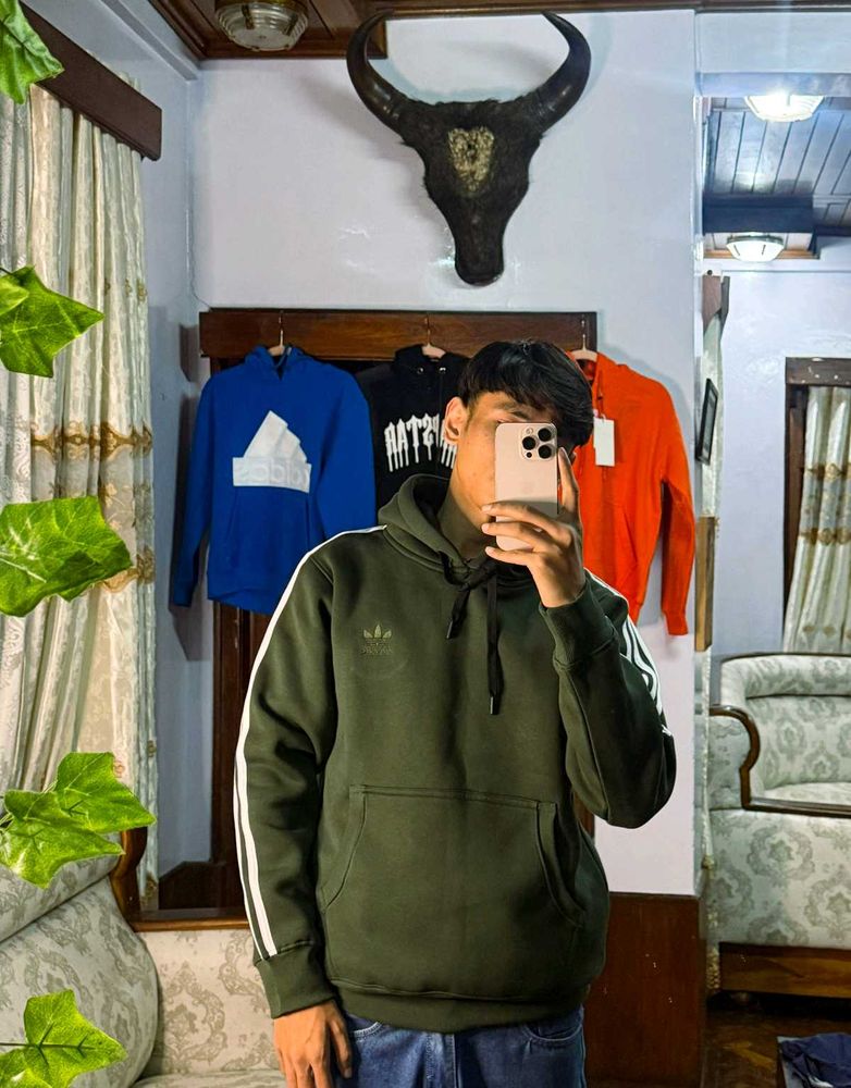 Adidas Hoodie - Olive Green