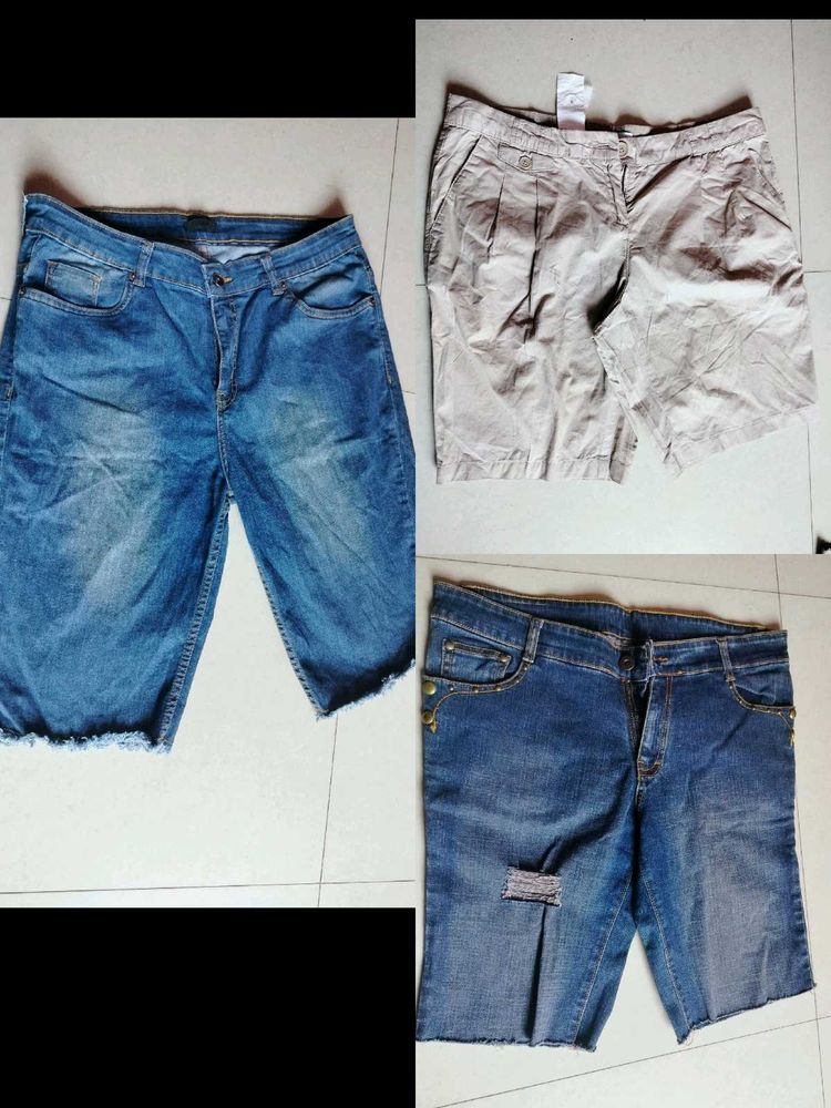 3 Denim &amp; Khaki Shorts Bundle