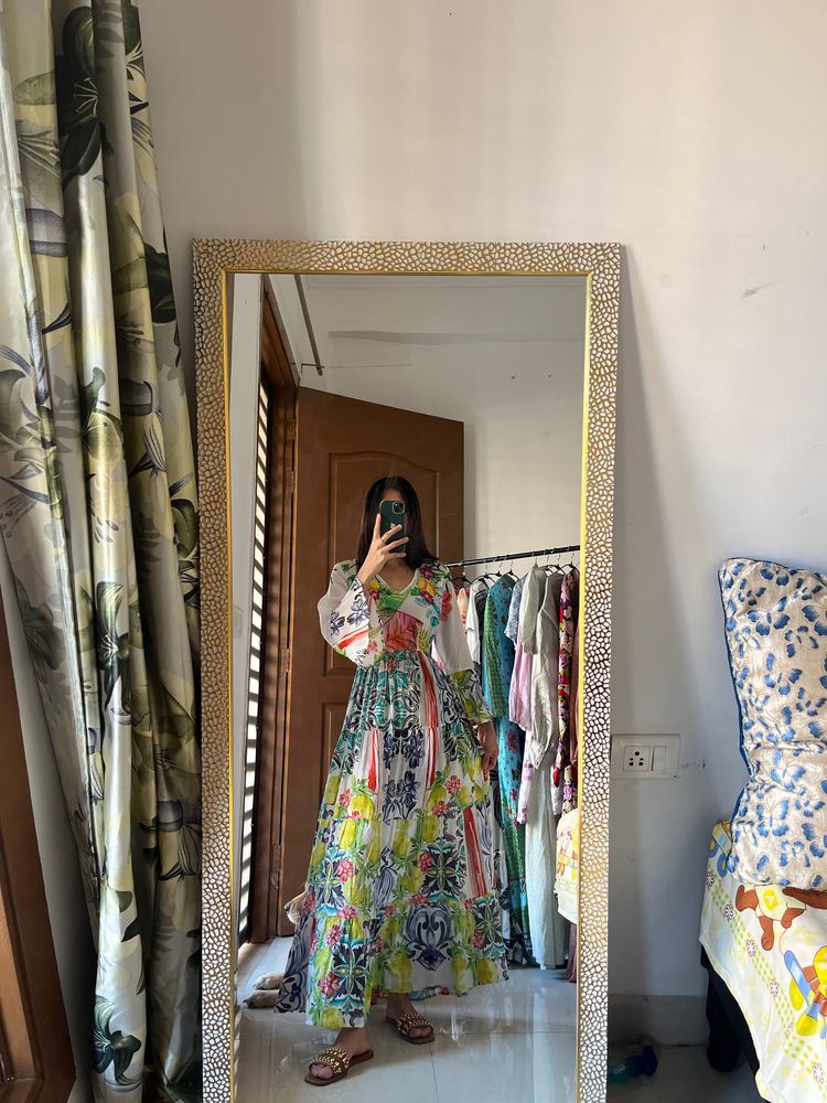 CASA Tiered Long Cotton Maxi Dress