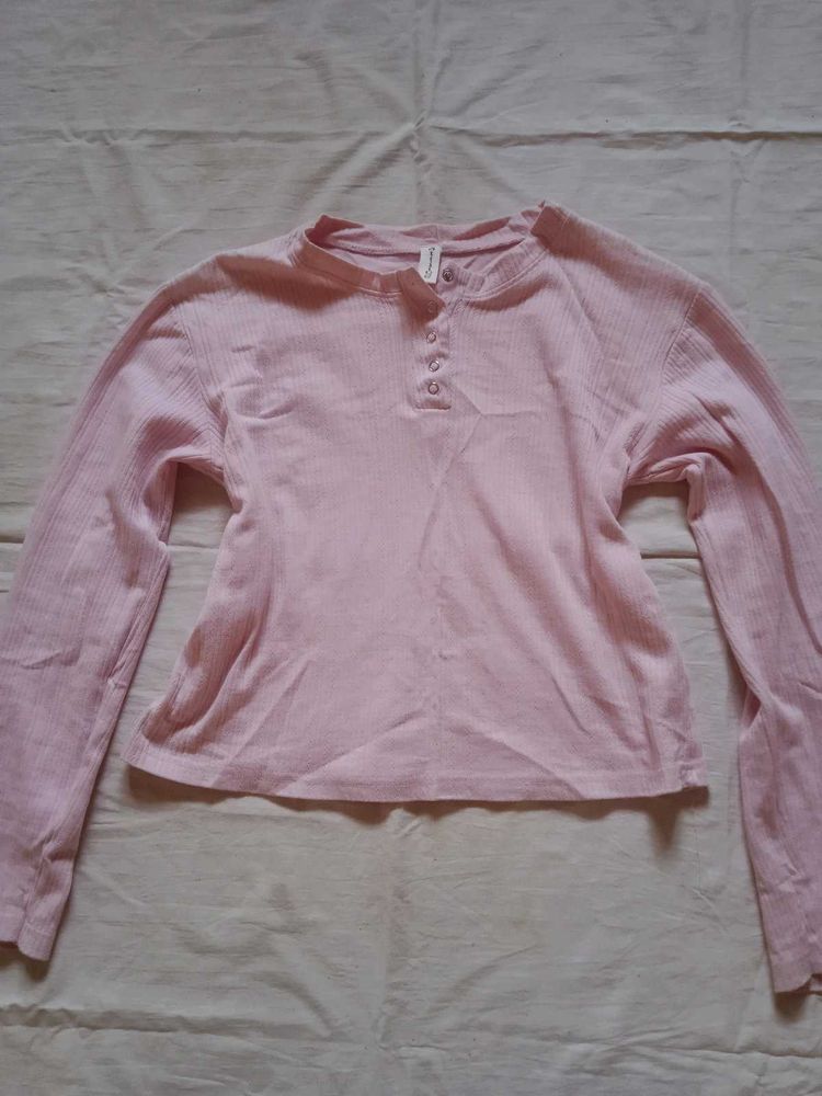 Baby Pink Long Sleeve Top