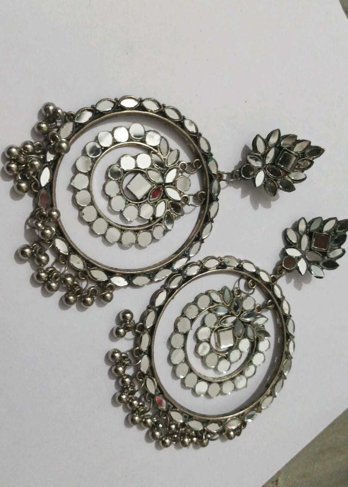 Mirror Jhumka Earrings