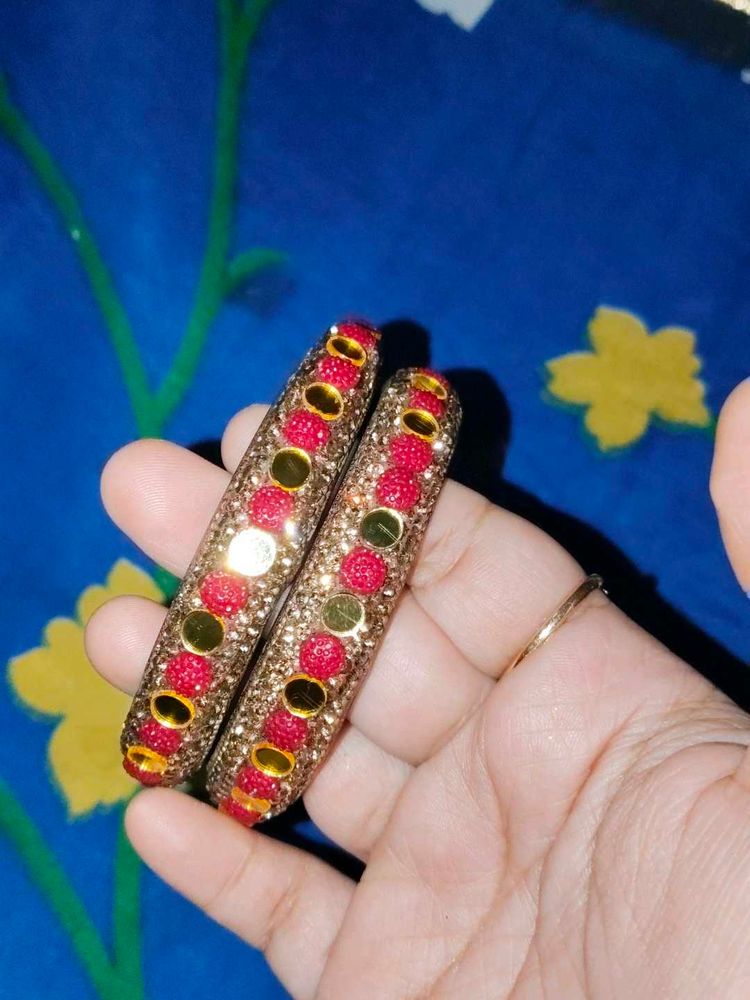 Maroon Colour Glass Bangle