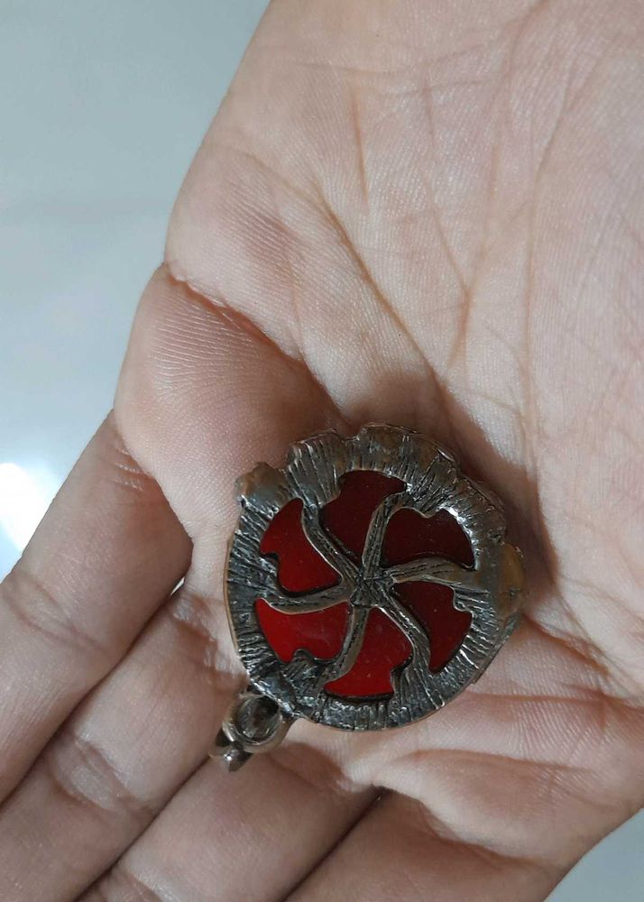 Red &amp; Silver Vintage Pendant