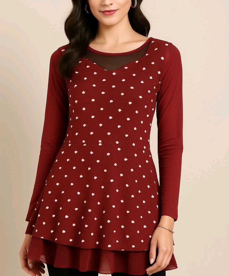 Trendy Bell Maroon Top