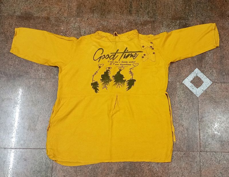 Yellow Chinese Collar Top