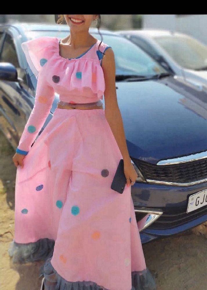 Pink Polka Dot Lehenga Choli