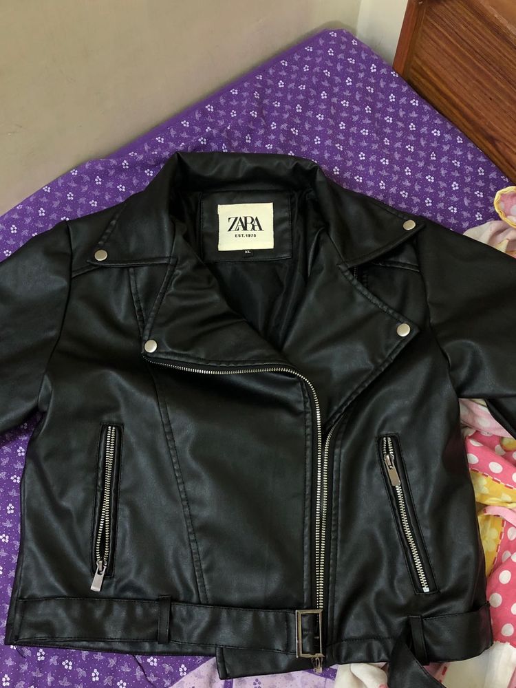Zara Faux Leather Biker Jacket