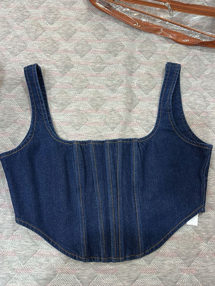 Denim Corset Top