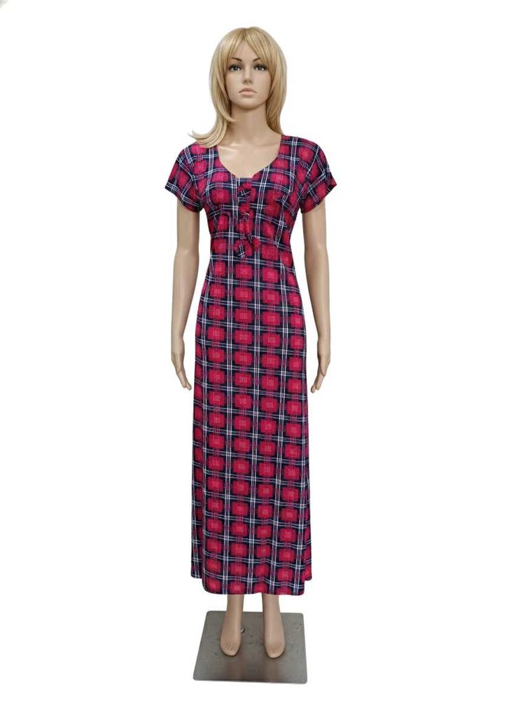 Red Plaid nighty - M size