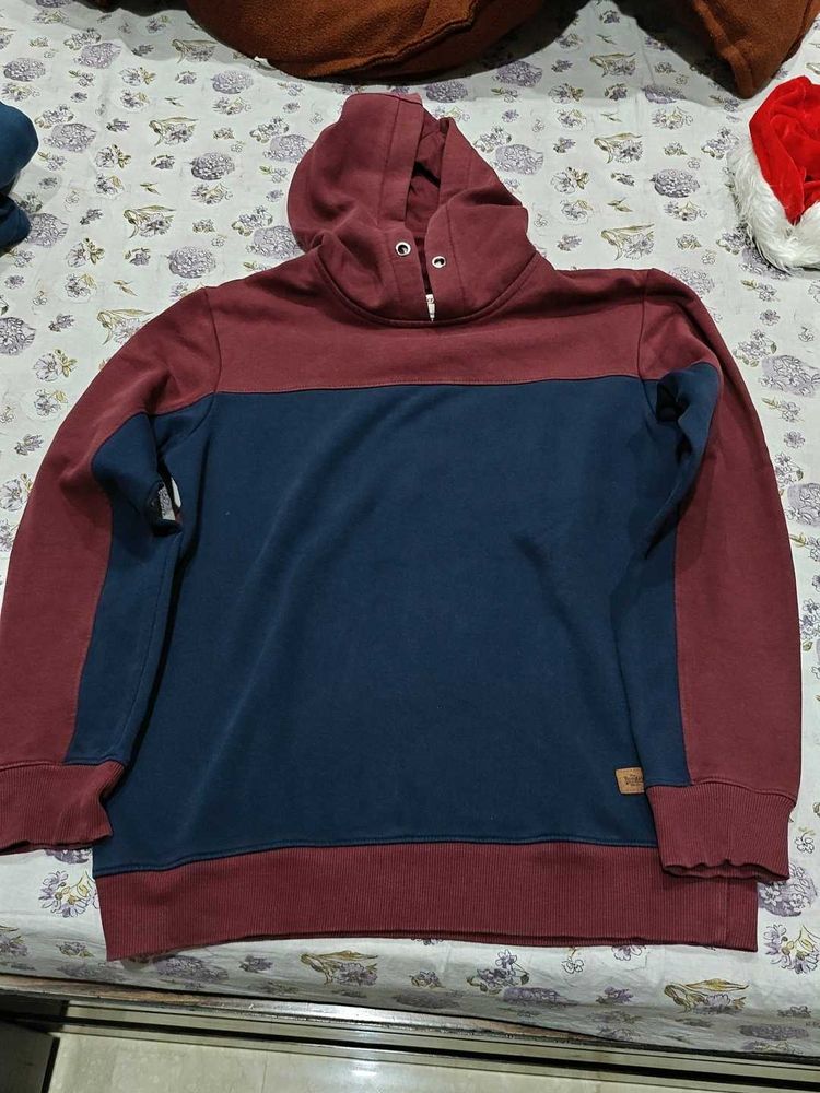Burgundy &amp; Navy Hoodie