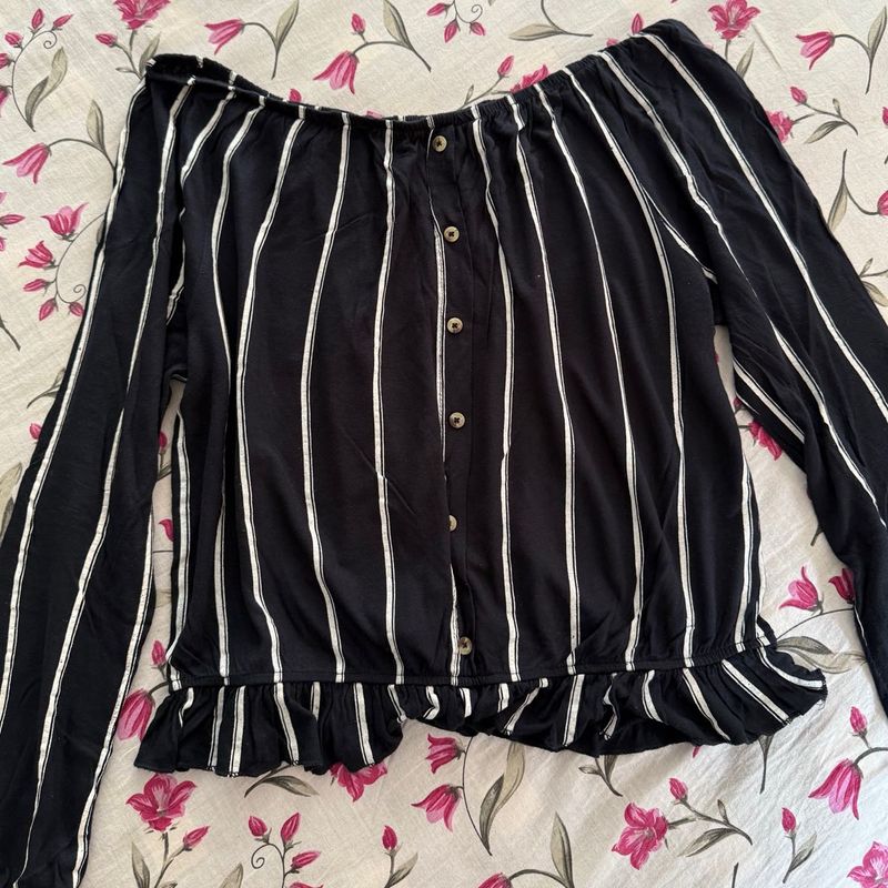 Striped Off-Shoulder Top