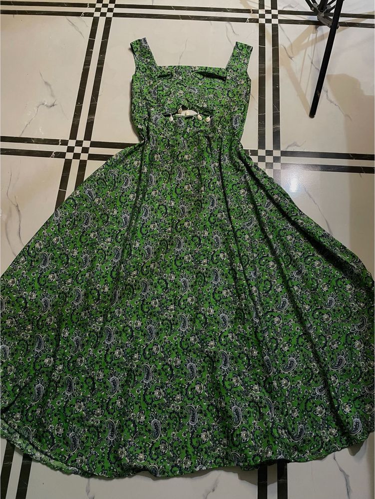 Rakhi Special Green Paisley Sundress