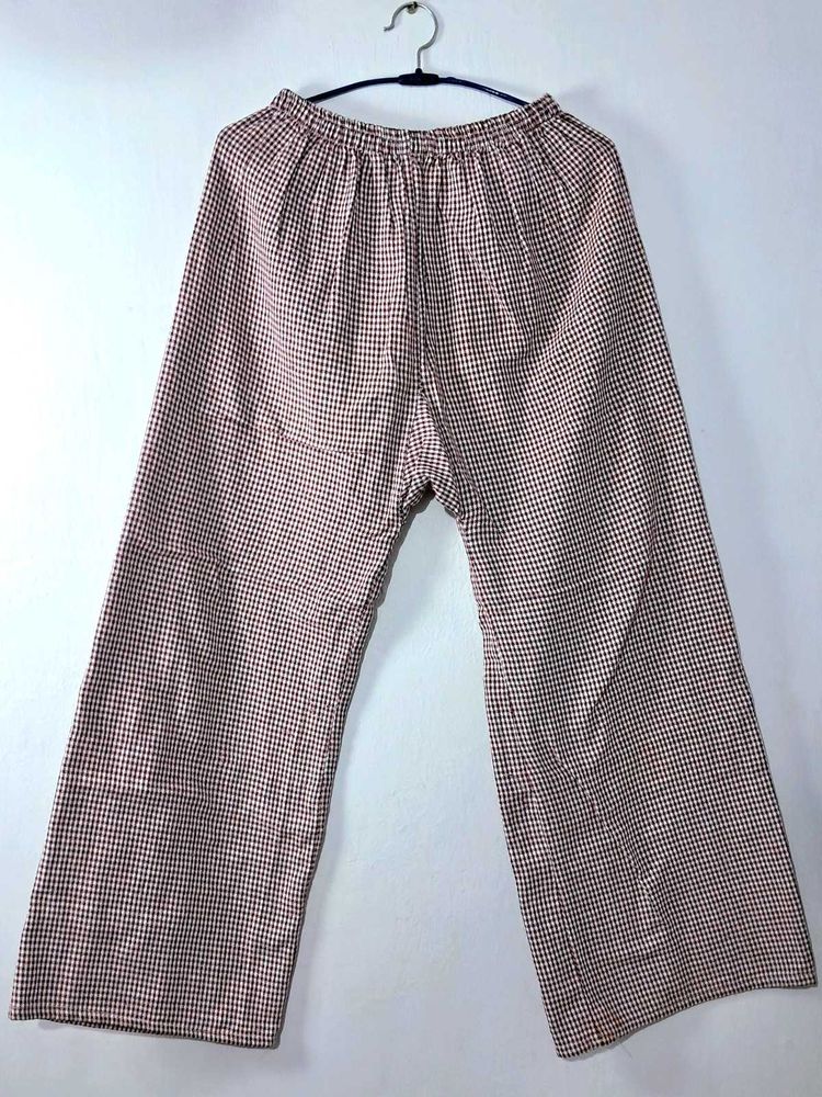 Checkered Wide Leg Lounge Pants