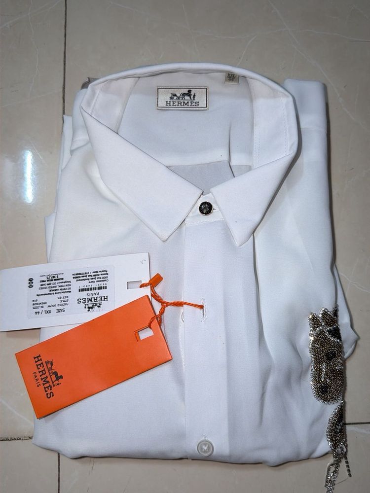 Men’s Hermes Partywear White Shirt XXL 44 si