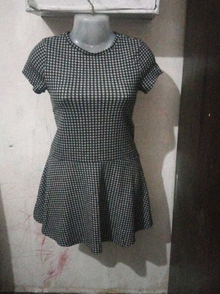 Checkered Skater Dress
