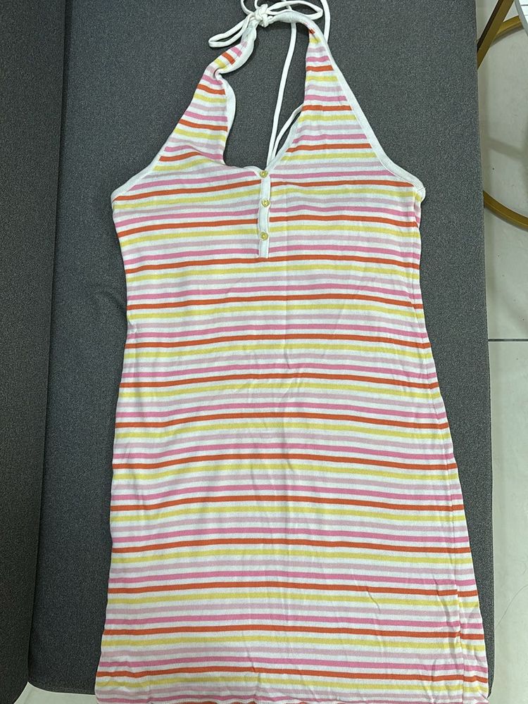 Striped Dress With Beads