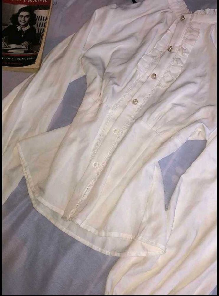 White Ruffle Blouse
