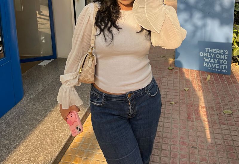 White Ruffled Sleeve Top