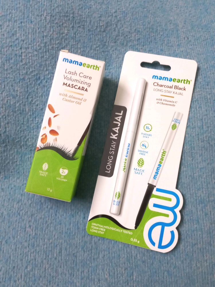 MAMAEARTH Lash Care Mascara+Longstay Kajal(brown)