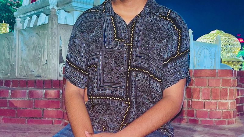 Patterned Button-Down Shirt