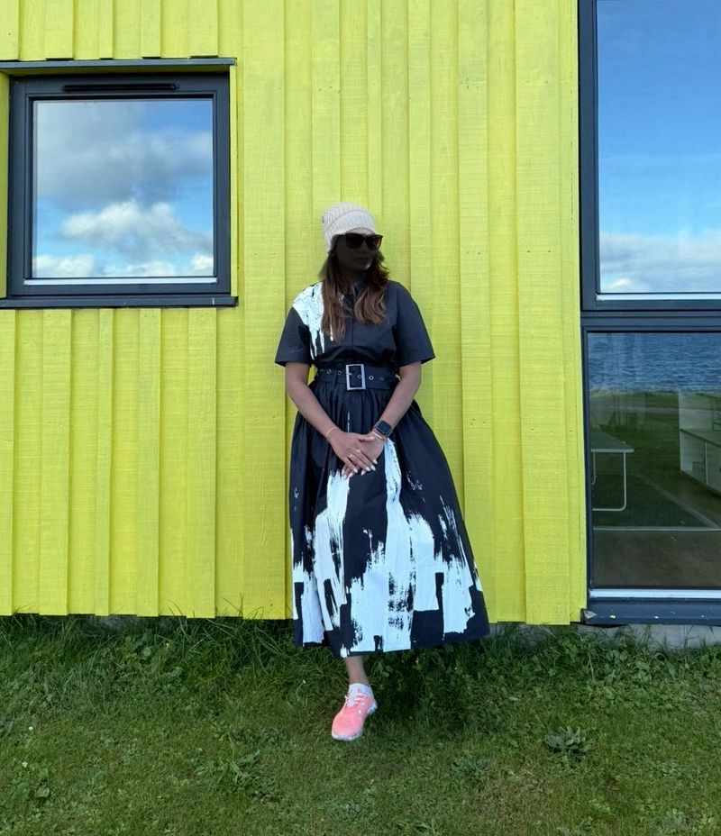 Stylish Midi Shirt and Skirt Co-ord with belt