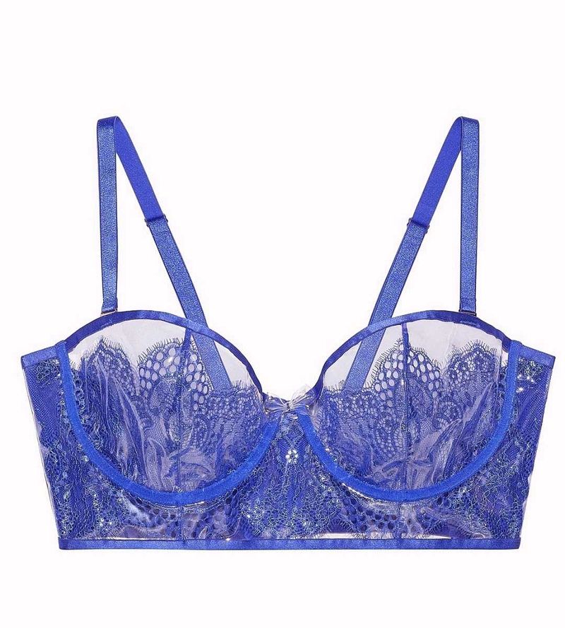SAVAGE X FENTY RIHANNA BUSTIER BLUE BRA TOP