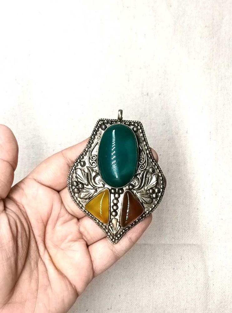 Vintage Gemstone Boho Pendant