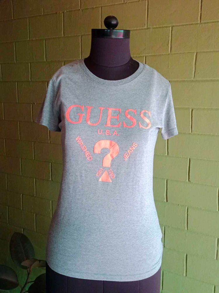 Guess Gray Graphic Tee - Size S