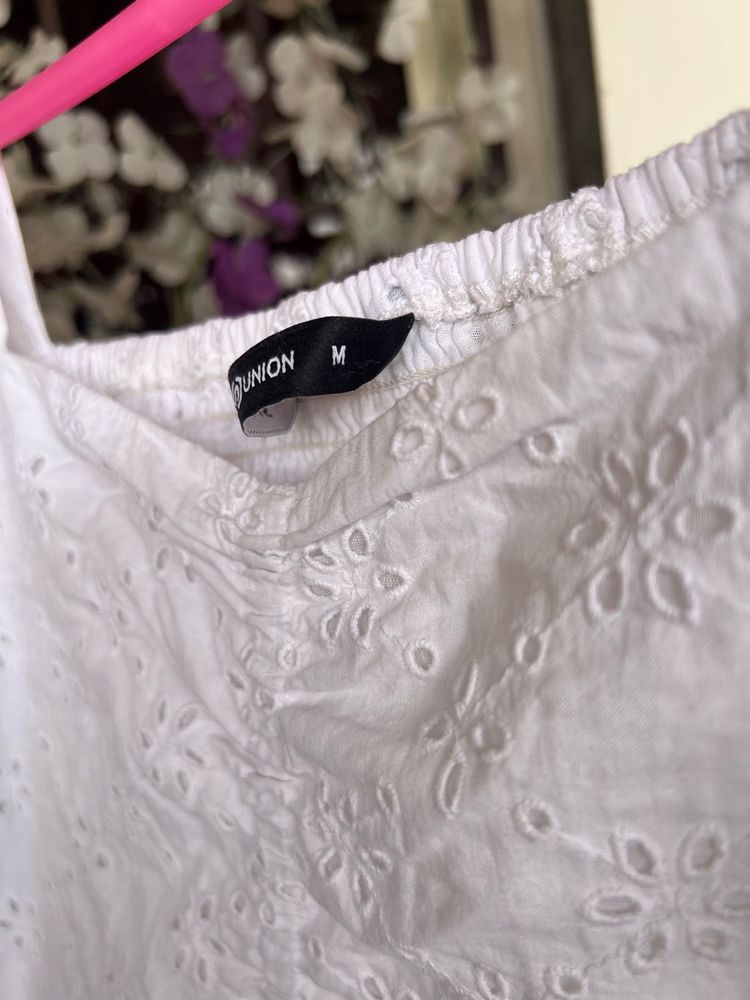 White Embroidered Top
