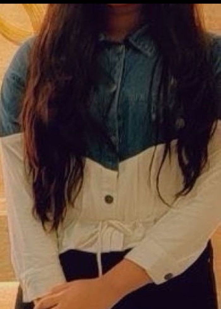 Color Block Denim Top
