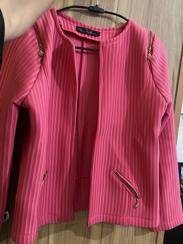 Pink Striped Jacket