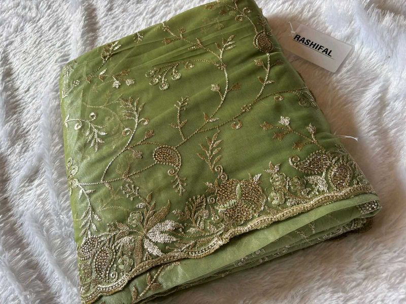 Elegant Green Party wear Saree🎉