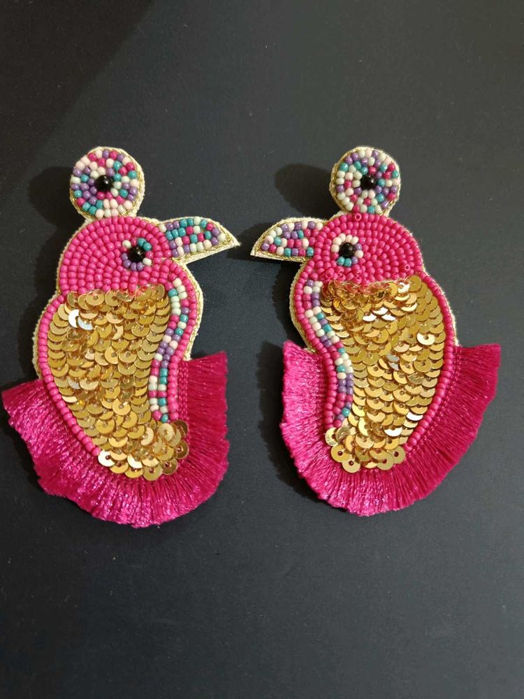 Bird Beaded Earrings