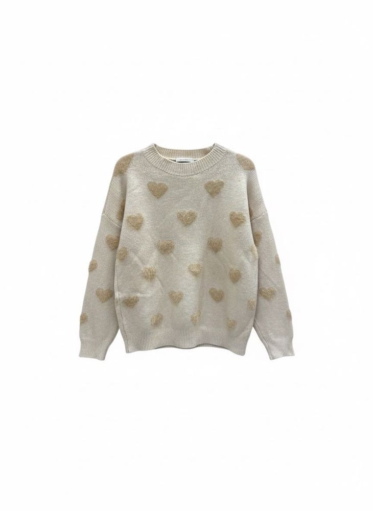 Heart Pattern Knit Sweater