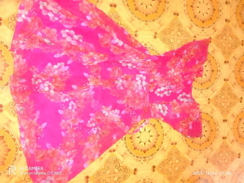 Pink Floral Ethnic Skirt