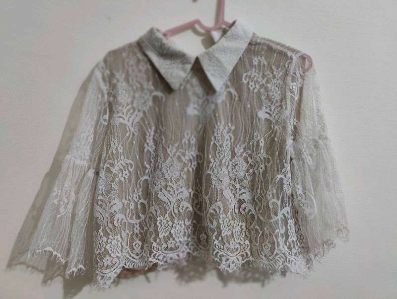 Lace Collared Top