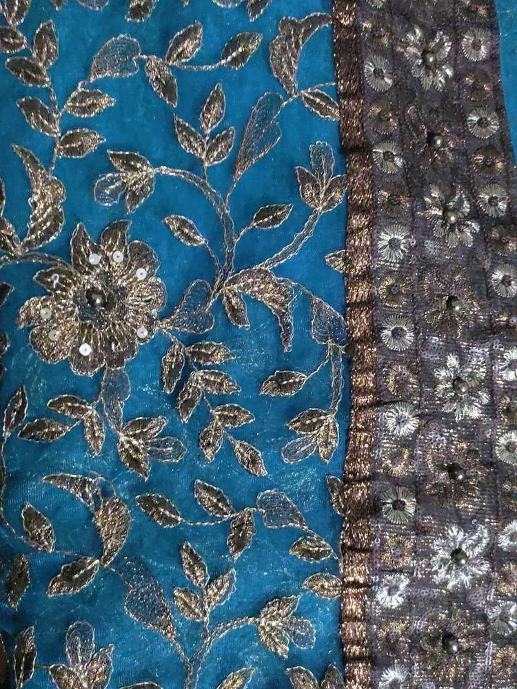 Soft Net Embroidered Saree