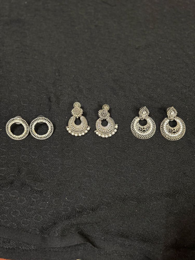 Silver Tone Earring Bundle
