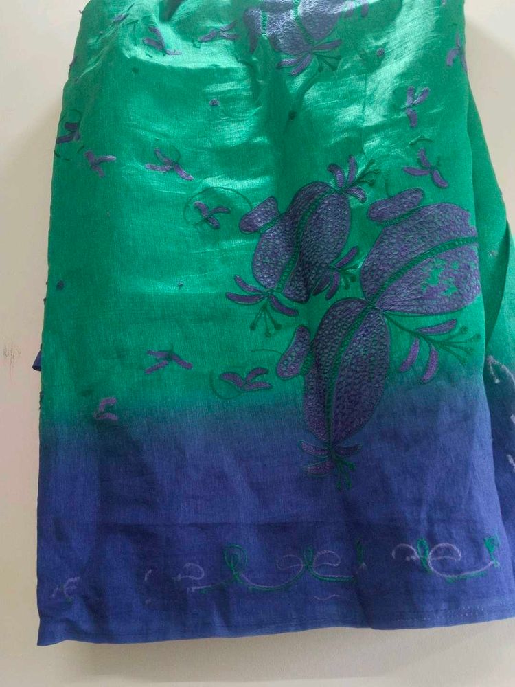Embroidered Green Dupatta