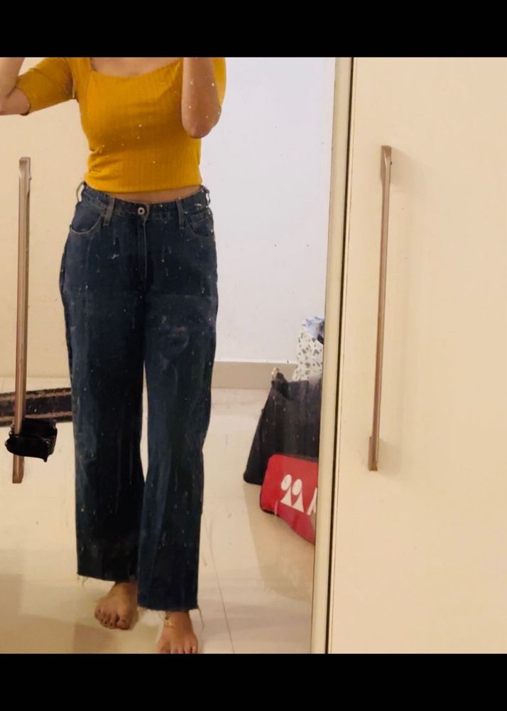 Denim Blue Wide Jeans