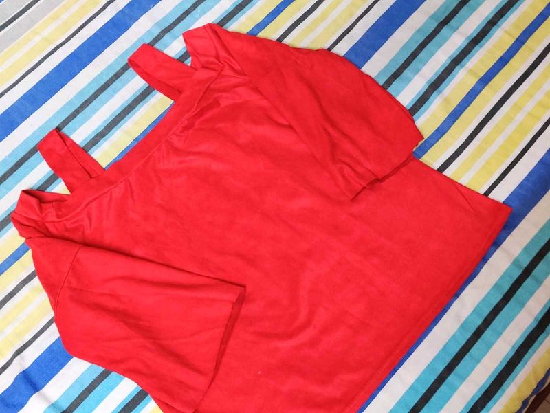 Off Shoulder Velvet Red Top ❤️❤️