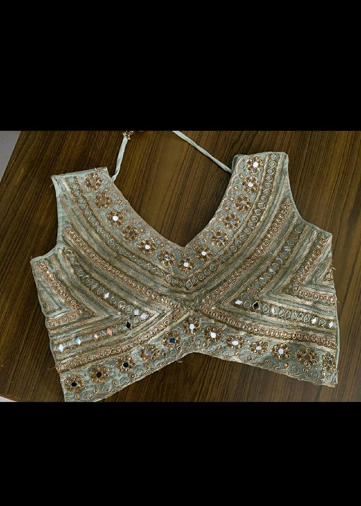 Beautiful Mirror Work Padded Blouse