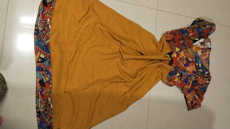 New Mustard Round Kurti Totally Ne