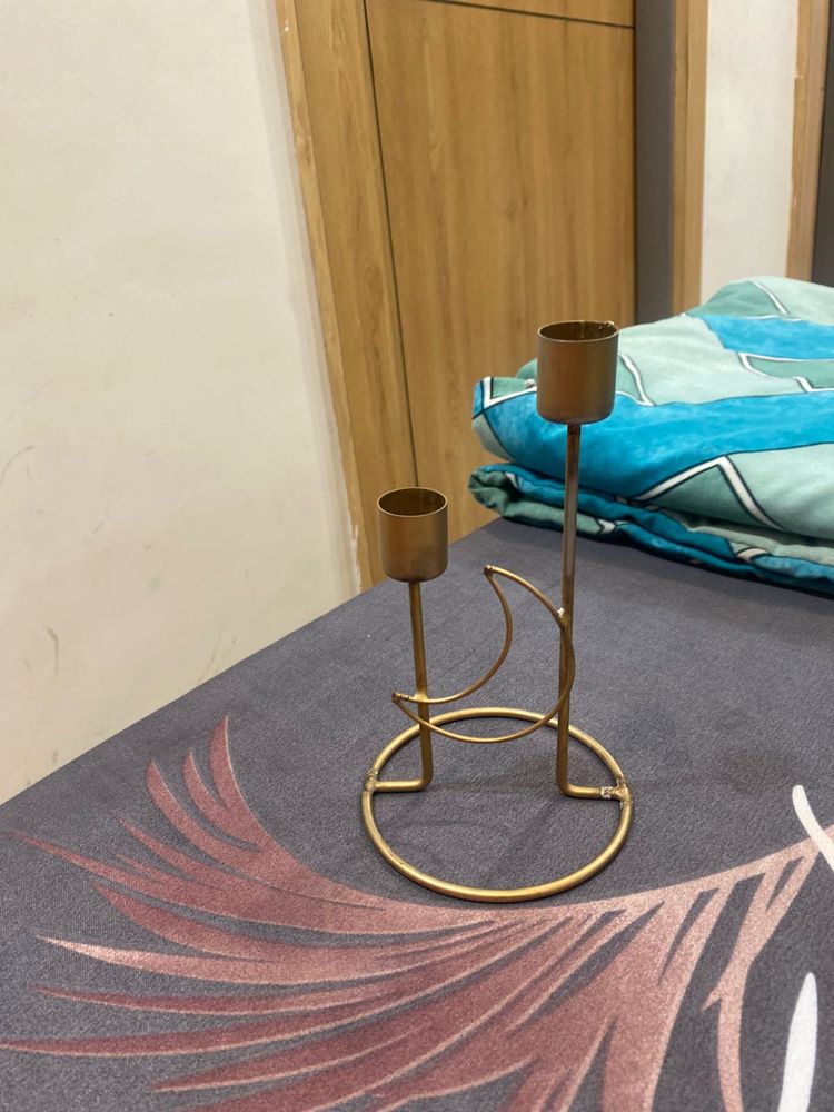 Unique Gold Moon Candle Holder