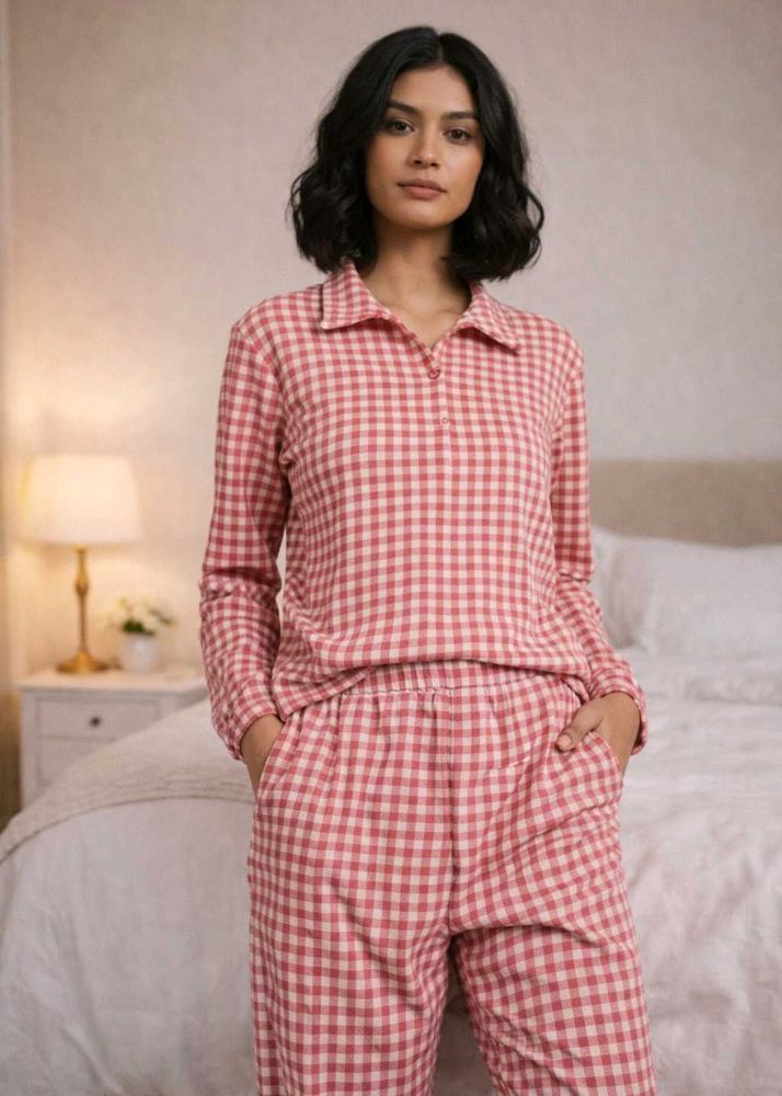 Red &amp; White Gingham Pajama Set
