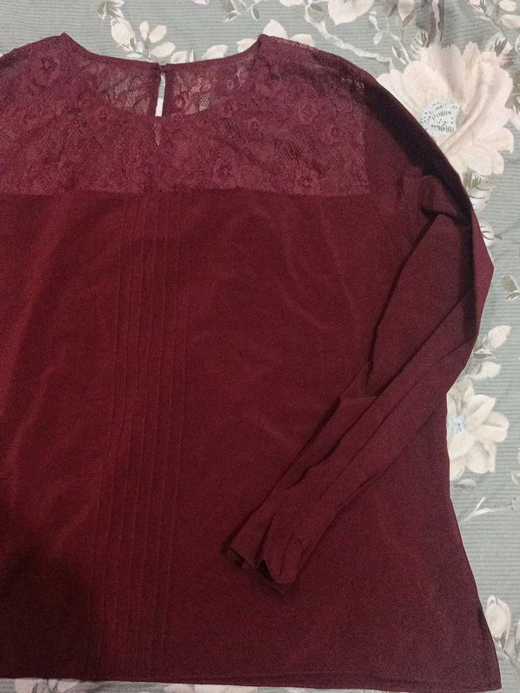 Maroon Net Top (XL Size)