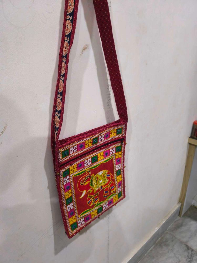 Traditional Elephant Laptop Sling Bag.