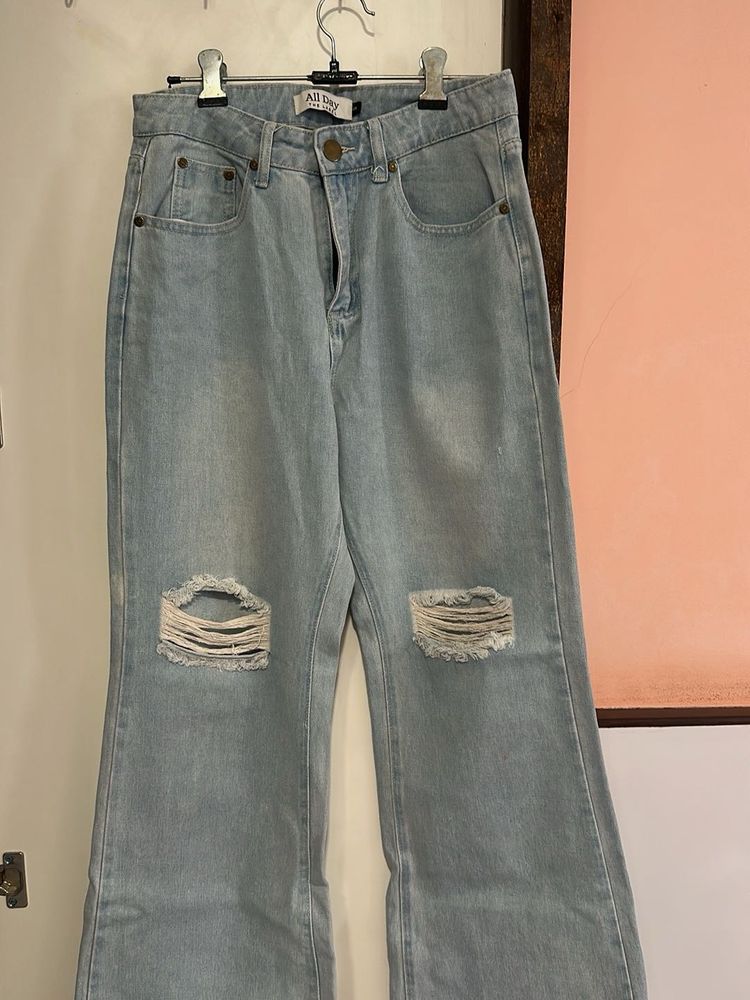 Ripped Wide Leg Jeans