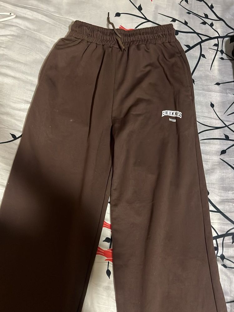 Brown Wide Leg Sweatpants